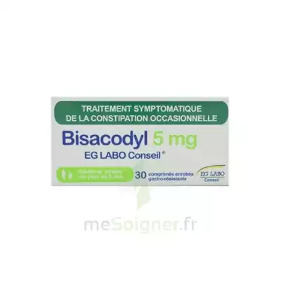 Bisacodyl Eg Labo Conseil 5 Mg Comprimés Enrobés Gastro-résistant Plq Pvc/alu/30 à Paray-le-Monial