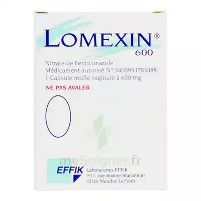 Lomexin 600 Mg Caps Molle Vaginale Plq/1 à Paray-le-Monial