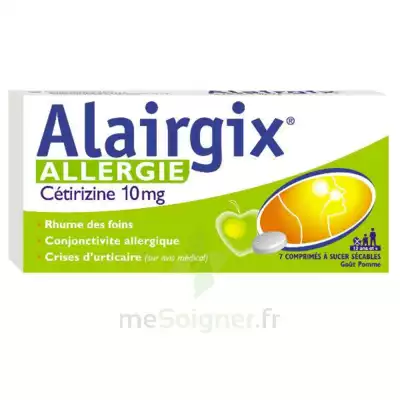 Alairgix Allergie Cetirizine 10 Mg Comprimés à Sucer Séc Plq/7 à Paray-le-Monial